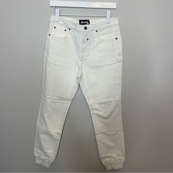 SER.O.YA DAKOTA DENIM JOGGER WHITE Size 30 New - Picture 8 of 10